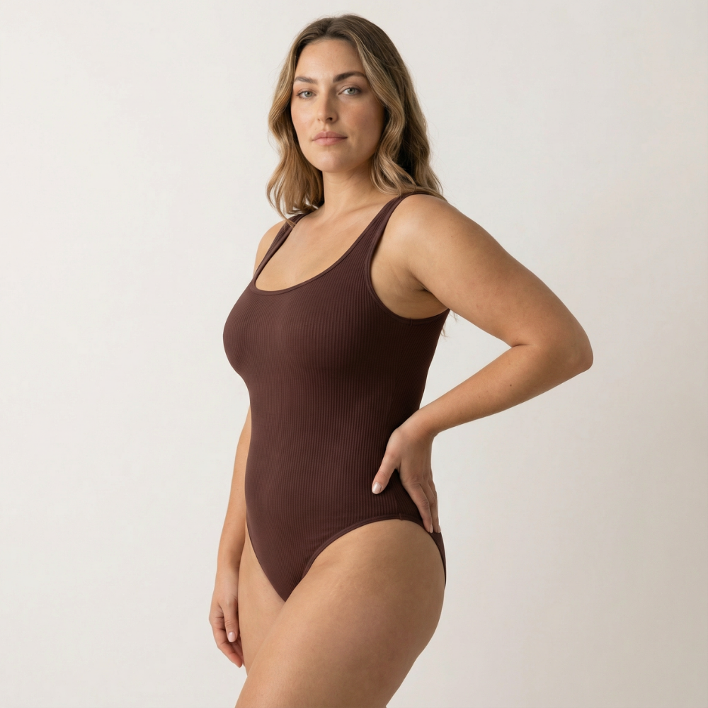 Ribbed Snatched Shapewear Bodysuit
