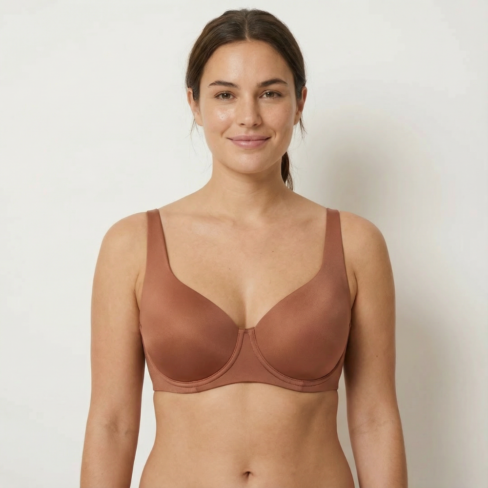 Underwire Support Seamless Unlined Balconette Bra